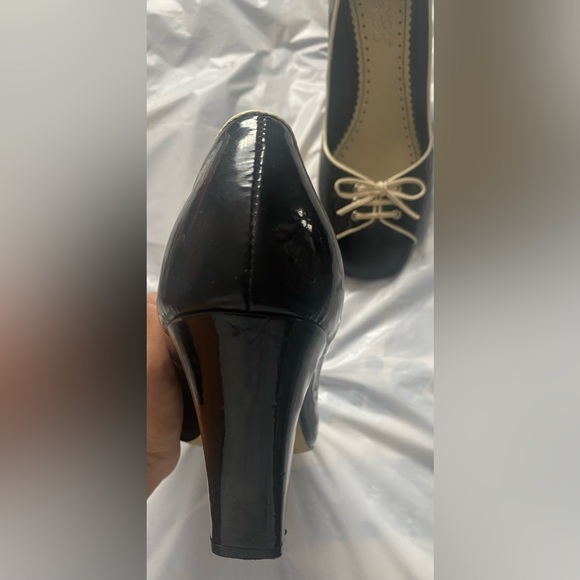 Franco Sarto Gabriel Patent Leather Open Toe Pumps Size 7.5 With Box - Picture 3 of 9